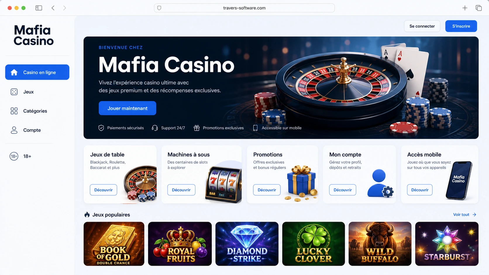 Mafia Casino en ligne : un univers casino digital complet