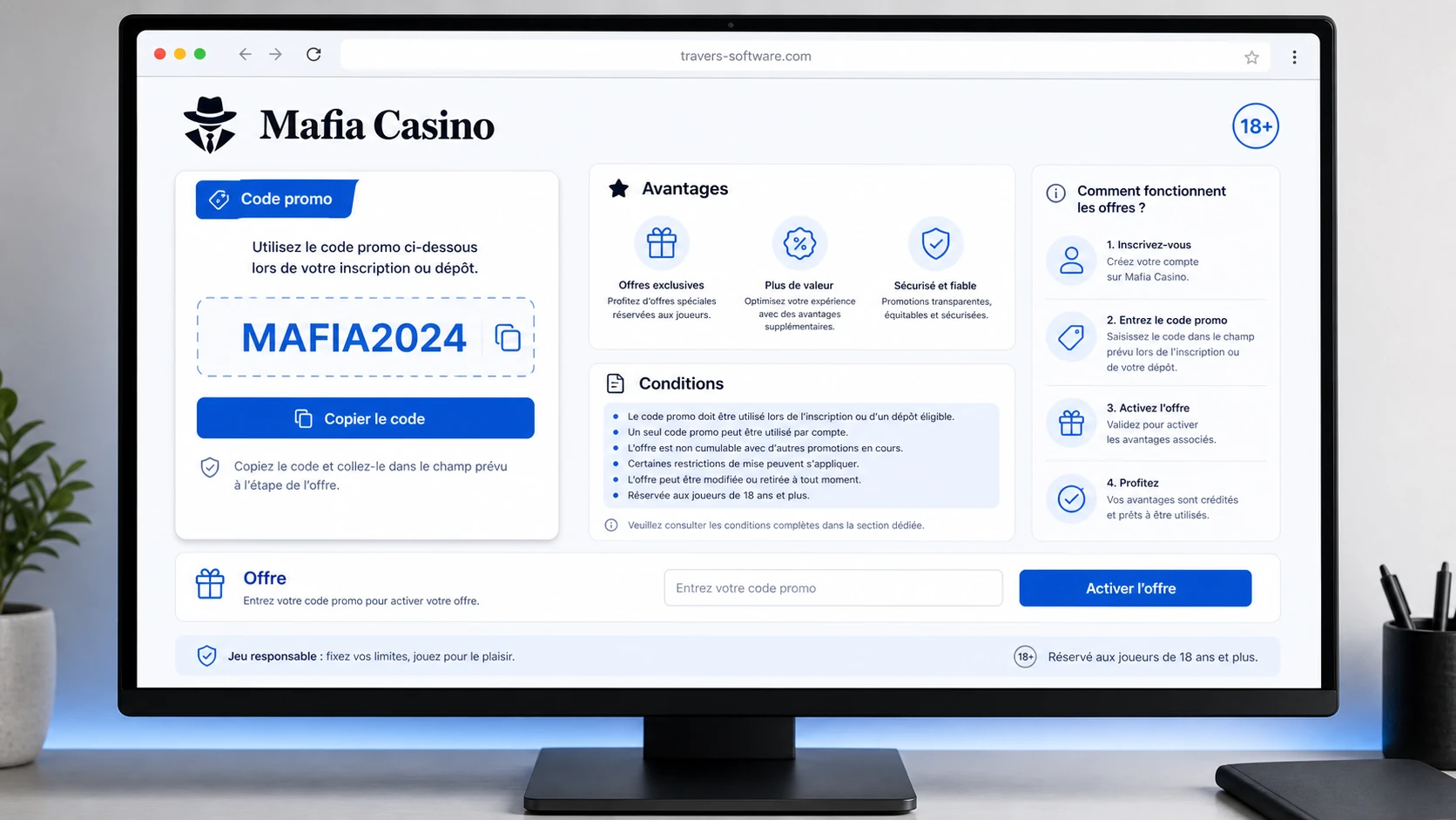Code promo Mafia Casino : comprendre les avantages promotionnels
